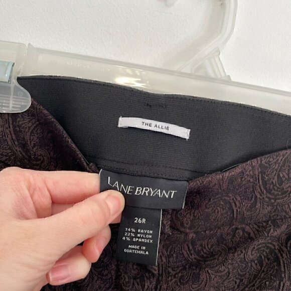 LANE BRYANT Plus Size Allie Skinny Ankle Pants Power Pockets Black Brown Paisley - Picture 7 of 14